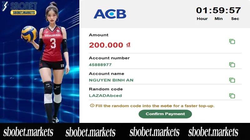 Quy trình nạp tiền tại Sbobet