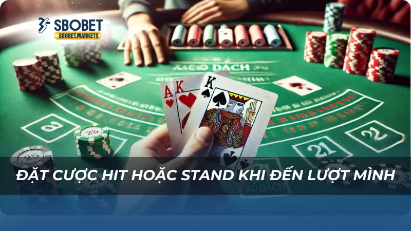 Đặt cược hit hoặc stand khi đến lượt mình